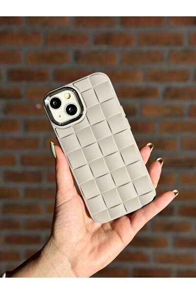 OSGTEK Iphone 15 Kılıf Örgü Desenli Kamera Çerçeveli Yumuşak Premium