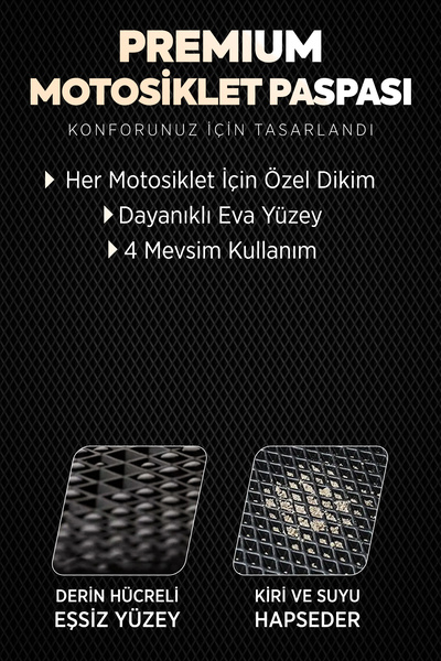 TORPEDO Arora Cappucino 50cc-125c Uyumlu Premium Eva Motosiklet Paspası - Kahve