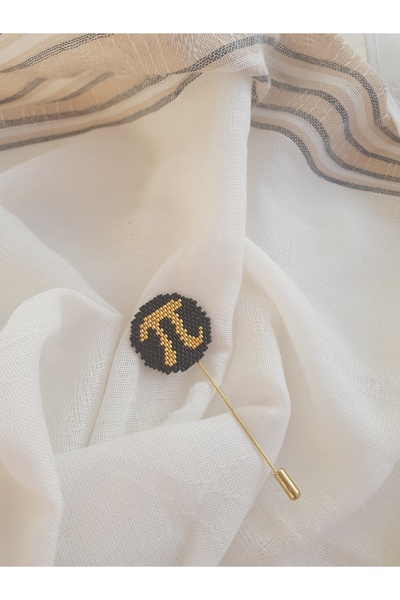 SEARD Miyuki Boncuk El Yapımı Pi Sayısı Broş - Yaka Iğnesi