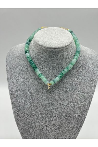 Hobimos Bead Detailed Women's Cylinder Necklace