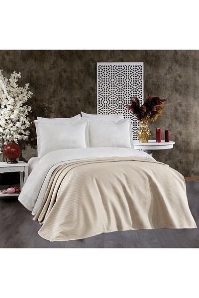 Lucy and Home 100% قطن جاكار صيفي بيكيه، غطاء سرير 200×220 سم