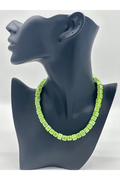Hobimos Ceramic Women's Cube Necklace