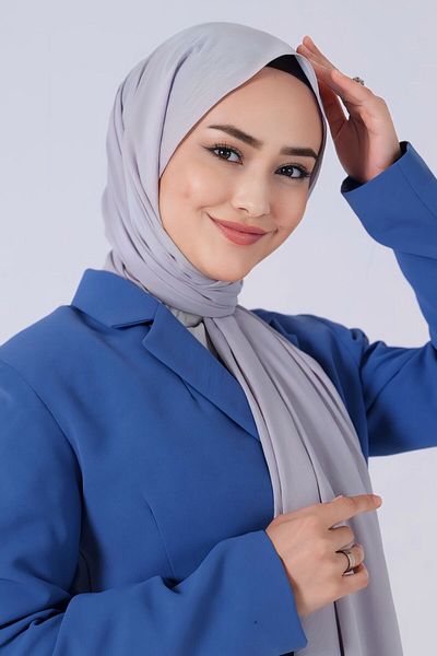 HAREM SCARF Γκρι ασιατικό σάλι