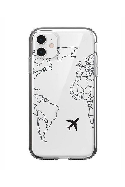 butikcase حافظة هاتف آي فون 11 متوافقة مع خريطة العالم أسود بنمط 2022 نمط 2022 حافظة هاتف شفافة