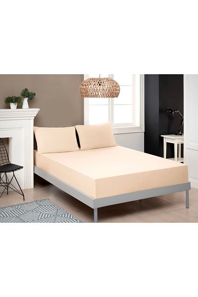 Altın Yaprak DOUBLE PERSON RUBBERED 100% COTTON COMBED BED Sheet + 2 Pillowcases (50x70 cm)