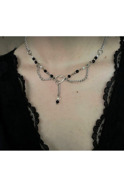 hbtasarim Kalp detaylı vintage hediyelik kolye