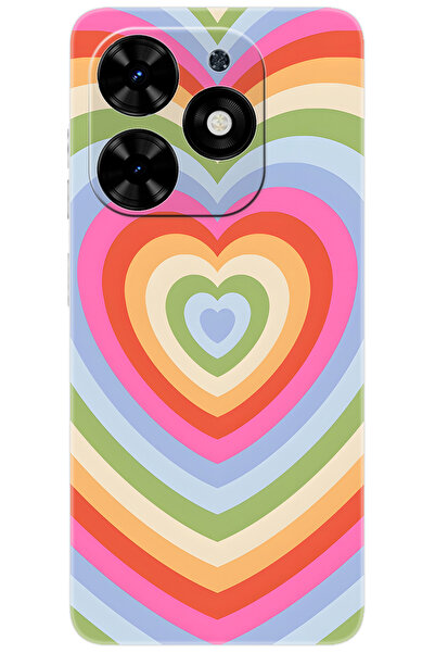 TECNO Spark GO 2024 (BG6) Uyumlu Kılıf Desen Baskılı Silikon Renkli Kalpler STK:1019 CP-TdmH9yr