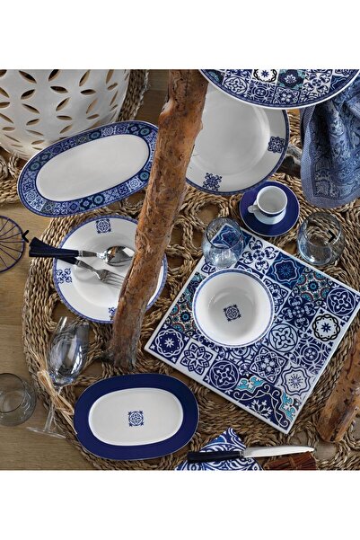 Kütahya Porselen 9479 Desen Kare Peynir Sunum Servis Tabağı