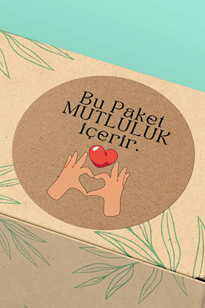 Basic Sense Thank You Sticker Teşekkürler Etiketi Kraft Görünümlü Paketleme E...