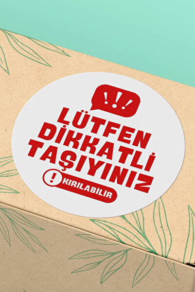 Basic Sense Lütfen Dikkatli Taşıyınız Kargo Ambalaj Paketleme Etiketi Sticker - 3x3cm 90 Adet - ST2272