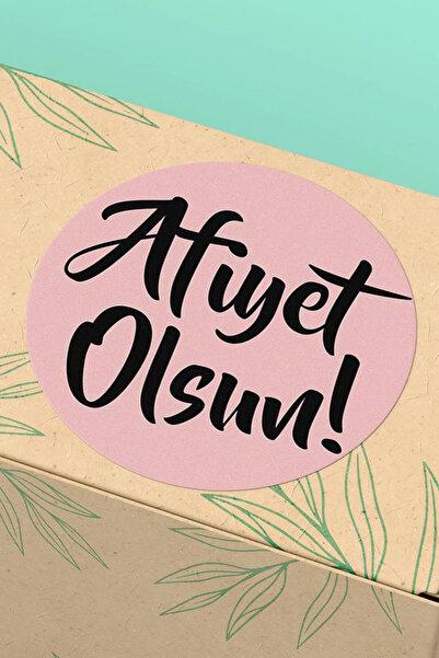 Basic Sense Thank You Sticker Teşekkürler Pembe Siyah Yazılı Afiyet Olsun Eti...