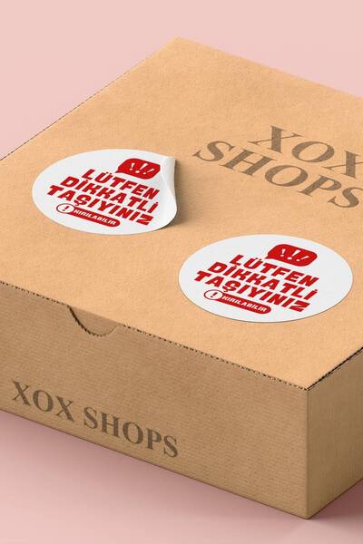Basic Sense Lütfen Dikkatli Taşıyınız Kargo Ambalaj Paketleme Etiketi Sticker - 3x3cm 90 Adet - ST2272