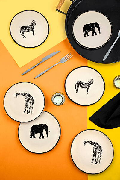 CERATALE 6'lı Safari Asorti Pasta Tabağı Takımı 19 Cm