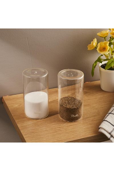 Perotti Selernito Transparent Pepper Shaker - Glass Salt Shaker - 8.8 cm