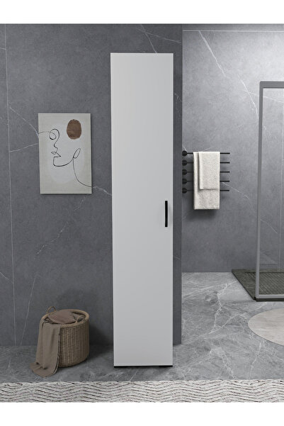 IRMAK DÜNYASI Irmak Mobilya Tek Kapaklı 5 Raflı Çok Amaçlı Banyo Mutfak Kiler Dolabı Tek Kapılı Dolap