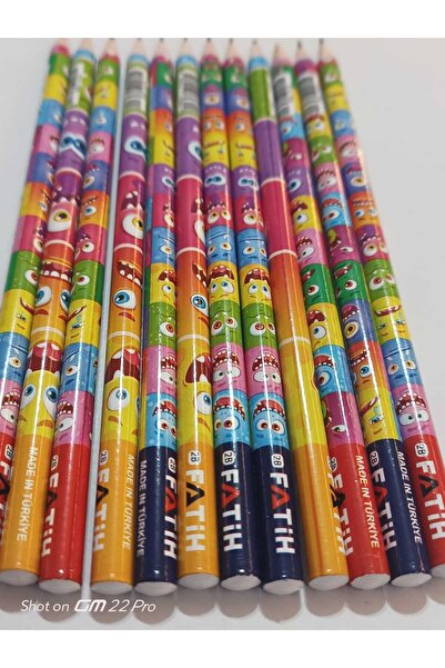Fatih Round pencil with emoji pattern (12 pieces)