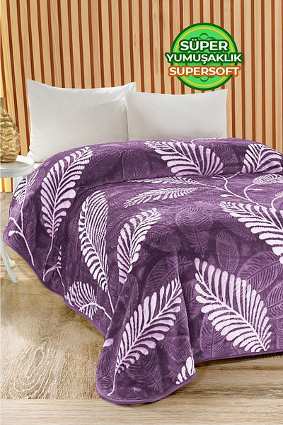 Evlen Home Collection 4 кг одеяло Supersoft Embos Thick Soft Plush Double Soft 220x240 cm Minella Lilac
