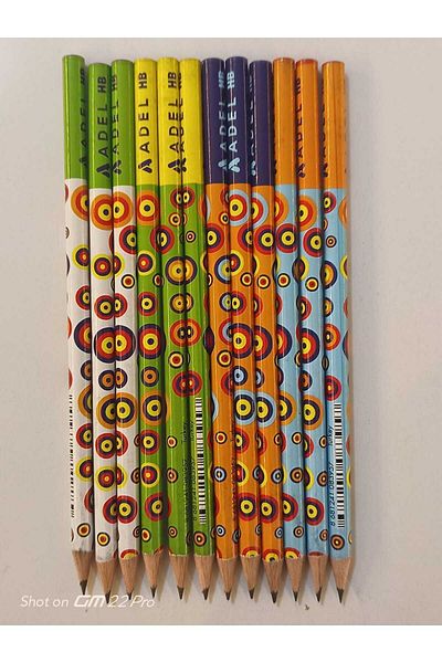 Adel round pencil with evil eye bead pattern (12 pieces)