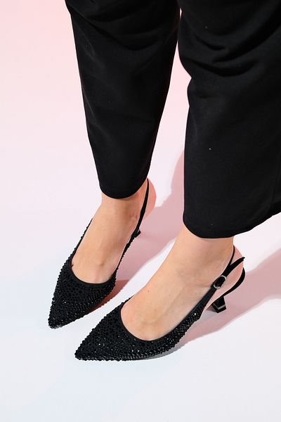 LuviShoes Pantofi rochii de seară de damă JUAN Black Satin Stone