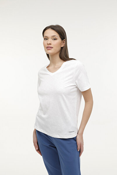 lumberjack WB FLAMLI 11SSB101 4FX Beyaz Kadın Kısa Kol T-Shirt