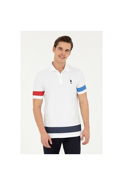 U.S. Polo Assn. BAZA. Polo Assn. Tricou alb pentru bărbați