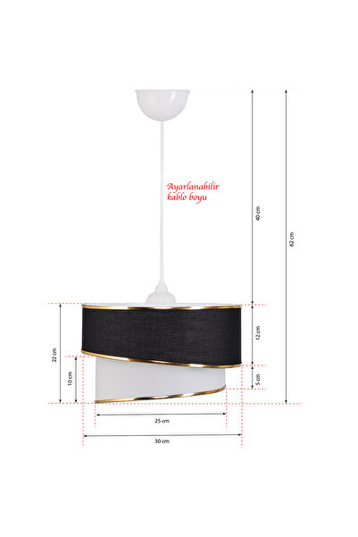 EvLight Efya 3'Lü Kristal Set Gold Metal Ayaklı Avize Seti Siyah