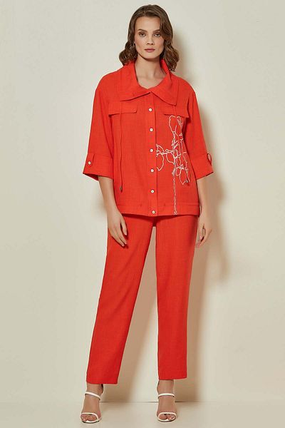 Guitar Three-Quarter Sleeve Coral Woven Jacket