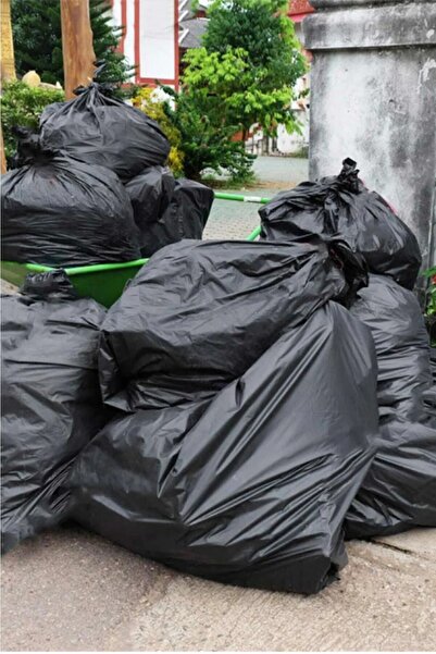 Kalbi Ticaret Kalın Çöp Torbası 10'lu Boy 500 gr X 1 Rulo Siyah Çöp Poşeti 80x110 Cm Jumbo Endüstriyel Çöp Torbası