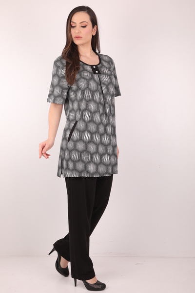 Wild Love Costum cu pantaloni din două piese cu model pentru damă