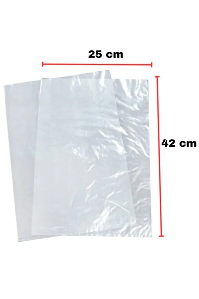 Kalbi Ticaret Bakkaliye Torbası 1 Kg Şeffaf Naylon Torba 3'lük 25x42 Cm Bakliyat Torbası Kalın Poşet