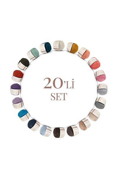 SENSY Set de 20 bucăți premium de 50 gr (1000 gr) amigurumi din bumbac și ață de pumn pentru bebeluși23