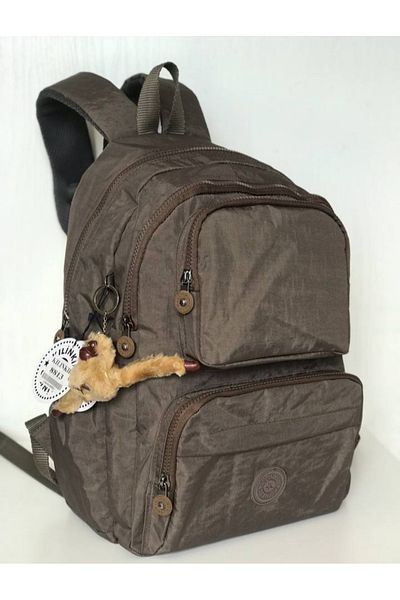 DUOMİNO FCstore Water Resistant Mink Clinker Large Size Backpack - Crinkle Fabric/Laptop School Bag