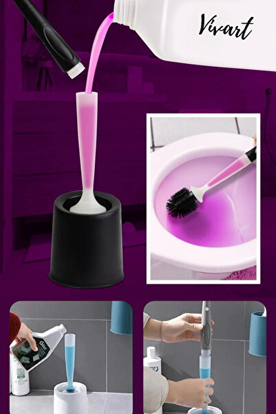 Vivart Deterjan Hazneli Otomatik Tuvalet Fırçası Sıvı Hazneli Lüx Özel Tasarı...