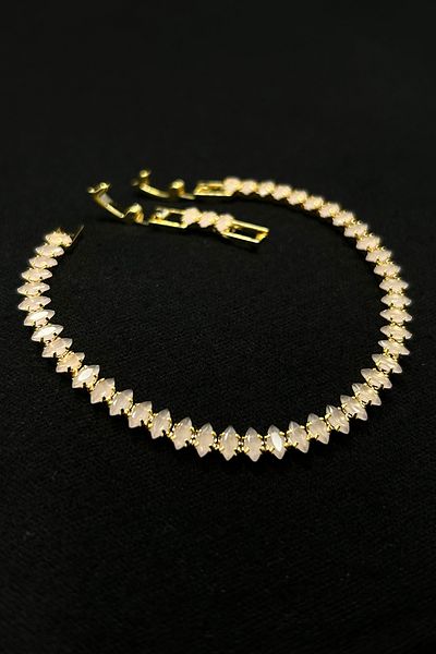 Serelia Opaque Colored Shuttle Model Zircon Stone Waterway Steel Bracelet