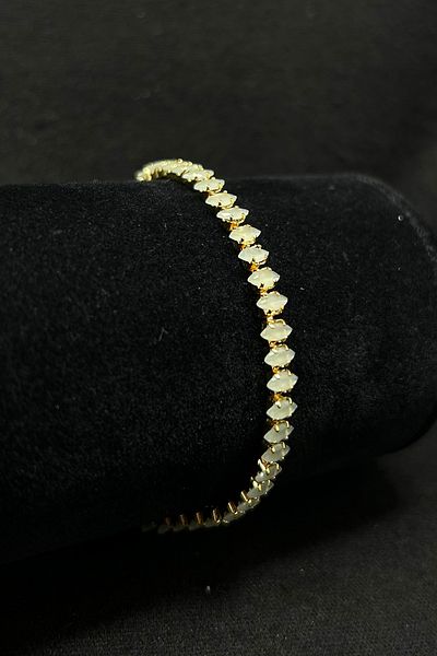 Serelia Opaque Colored Shuttle Model Zircon Stone Waterway Steel Bracelet