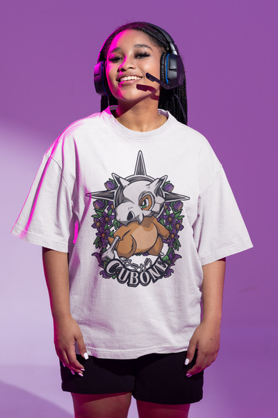 Fuddy Moda Unisex Oversize kroj Cubone Štampano majica, muško-ženska Pokemon ...