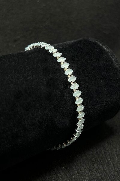 Serelia Opaque Colored Shuttle Model Zircon Stone Waterway Steel Bracelet