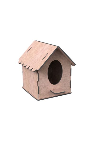 Giftölye Wooden Bird House Painting Model Set (Maket+Paint+Brush)