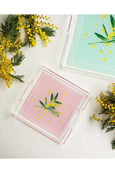 Fern&Co. Fleur De Mimosa Collection Kare Küçük Tepsi