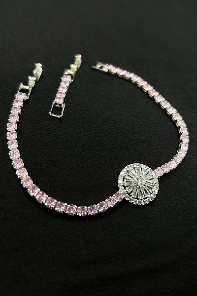 Serelia Zircon Stone VIP Glass Eye Design Waterway Steel Bracelet