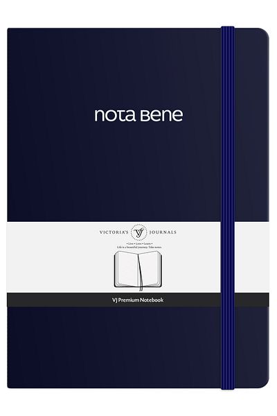 Victoria's Journals Nota Bene Premium Hard Cover Notebook, 14.8x21, Striped