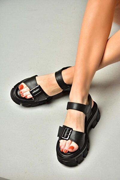Fox Shoes S973981209 Black Thick Sole Women's Sandals
