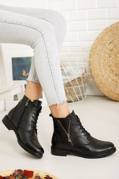 Deripabuc Genuine Leather Black Women's Leather Boots Trc-2731