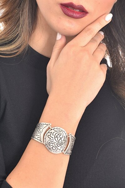 LABALABA Kadın Antik Gümüş Kaplama Bohem Zincir Bileklik