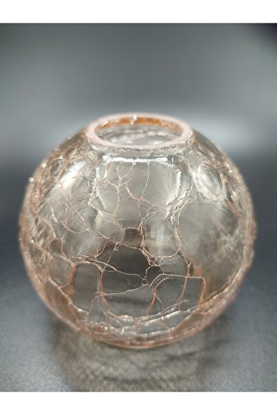 KUĞULU Küçük Avize Camı, Bal Renkli, Çatlatılmış Desenli (E.14) (ÇAP: 10.00CM...