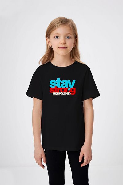 ADABEBEK Tricou imprimat pentru fetiță Stay Strong