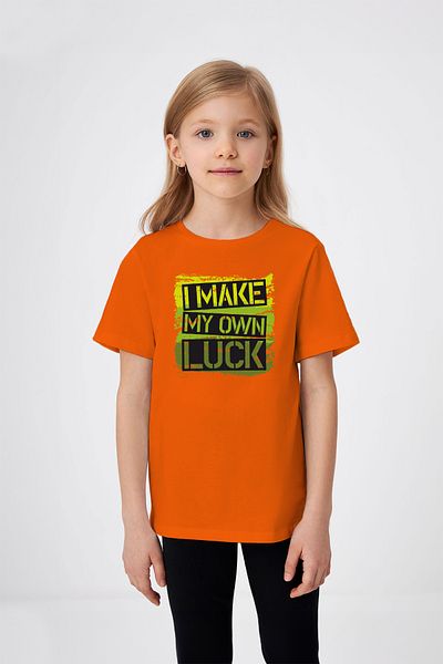 ADABEBEK Tricou pentru fetiță cu imprimeu colorat, scris cu norocul meu
