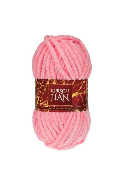 Kürkçü Han Πολυτελές Velvet 100gr 60m Πλεκτό Σχοινί Ανοιχτό Ροζ