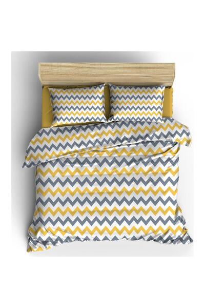 Gasel Home طقم غطاء لحاف من قماش Ranforce - مزدوج، قطن، مطاطي (كارسيفي)