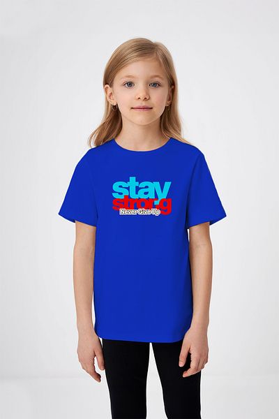 ADABEBEK Stay Strong Letter Printed Girl's T-Shirt